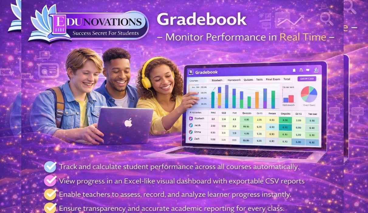 Gradebook Dashboard - Edunovations LMS